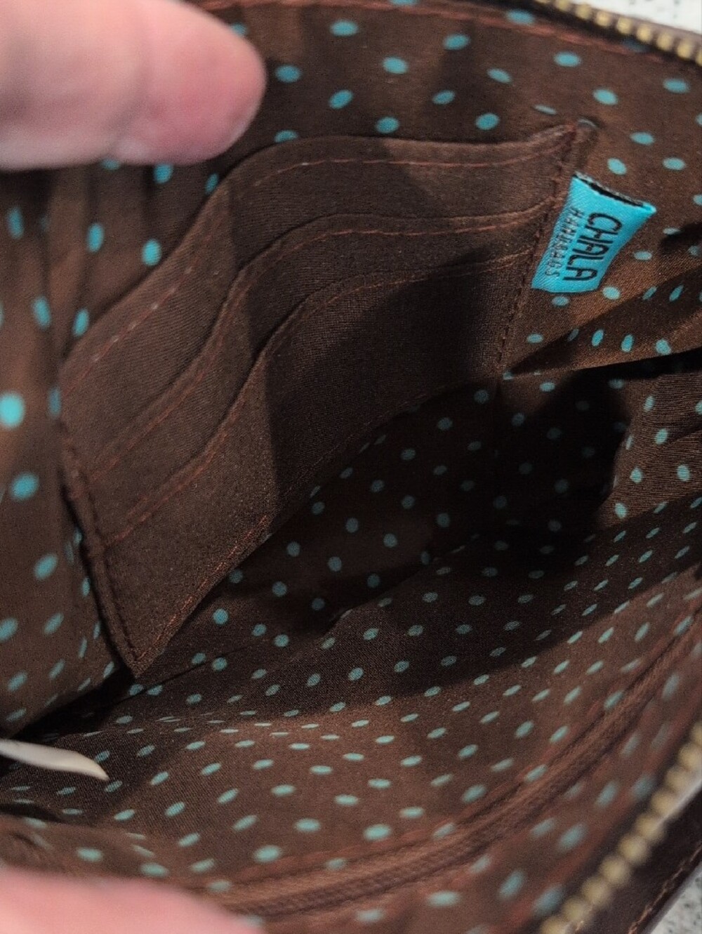 Chala Brown and Tan Owl Crossbody Bag with Studded Embellishment - Picture 5 of 6